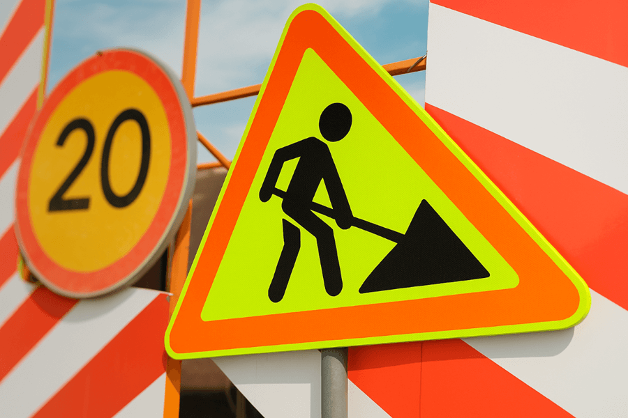 señales viales para obras
