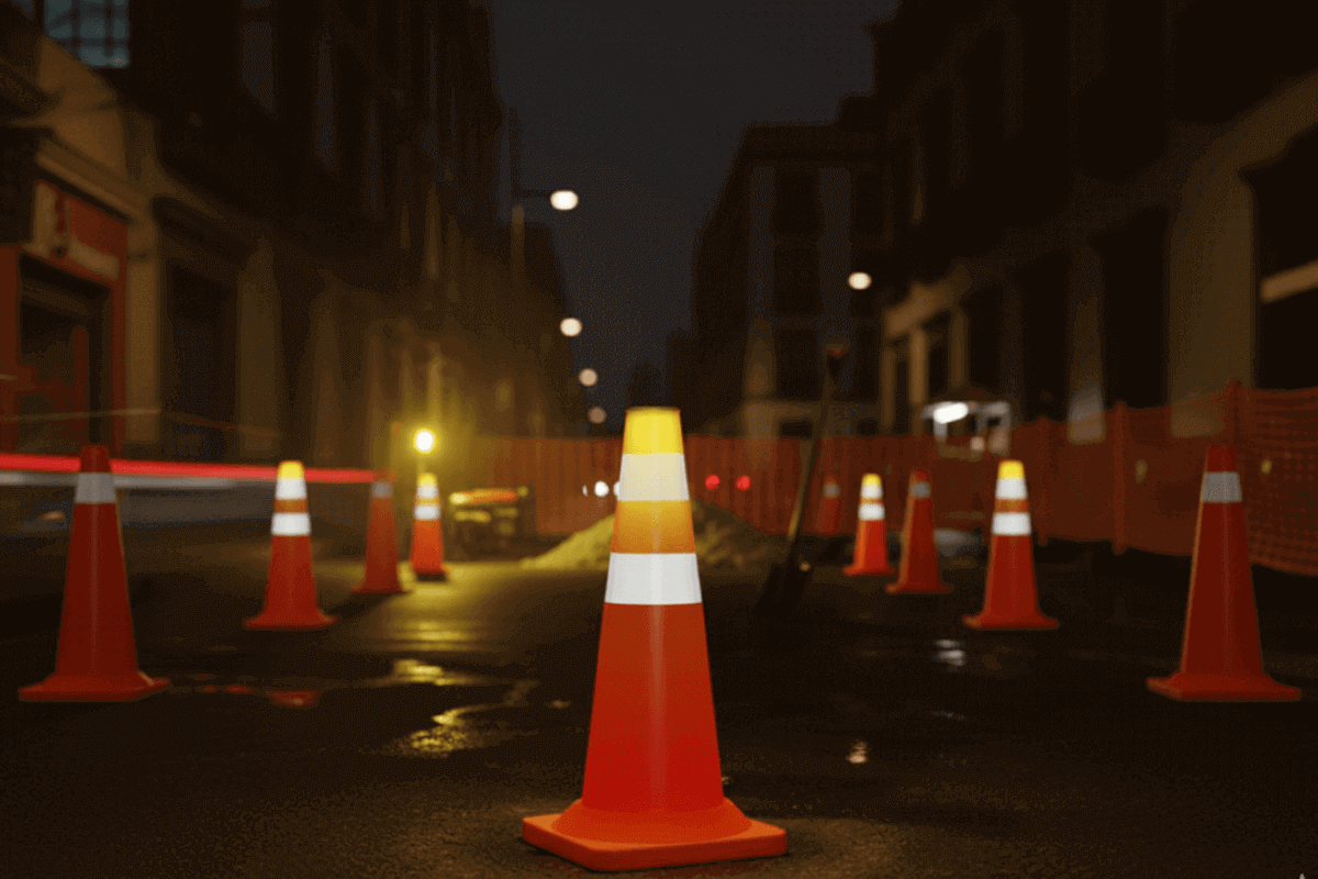 conos de tráfico con luz